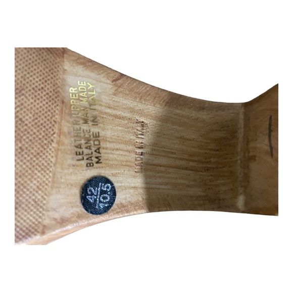 Charles David womens upper leather wood platform heels ankle strap sandals 10.5 - Picture 12 of 12